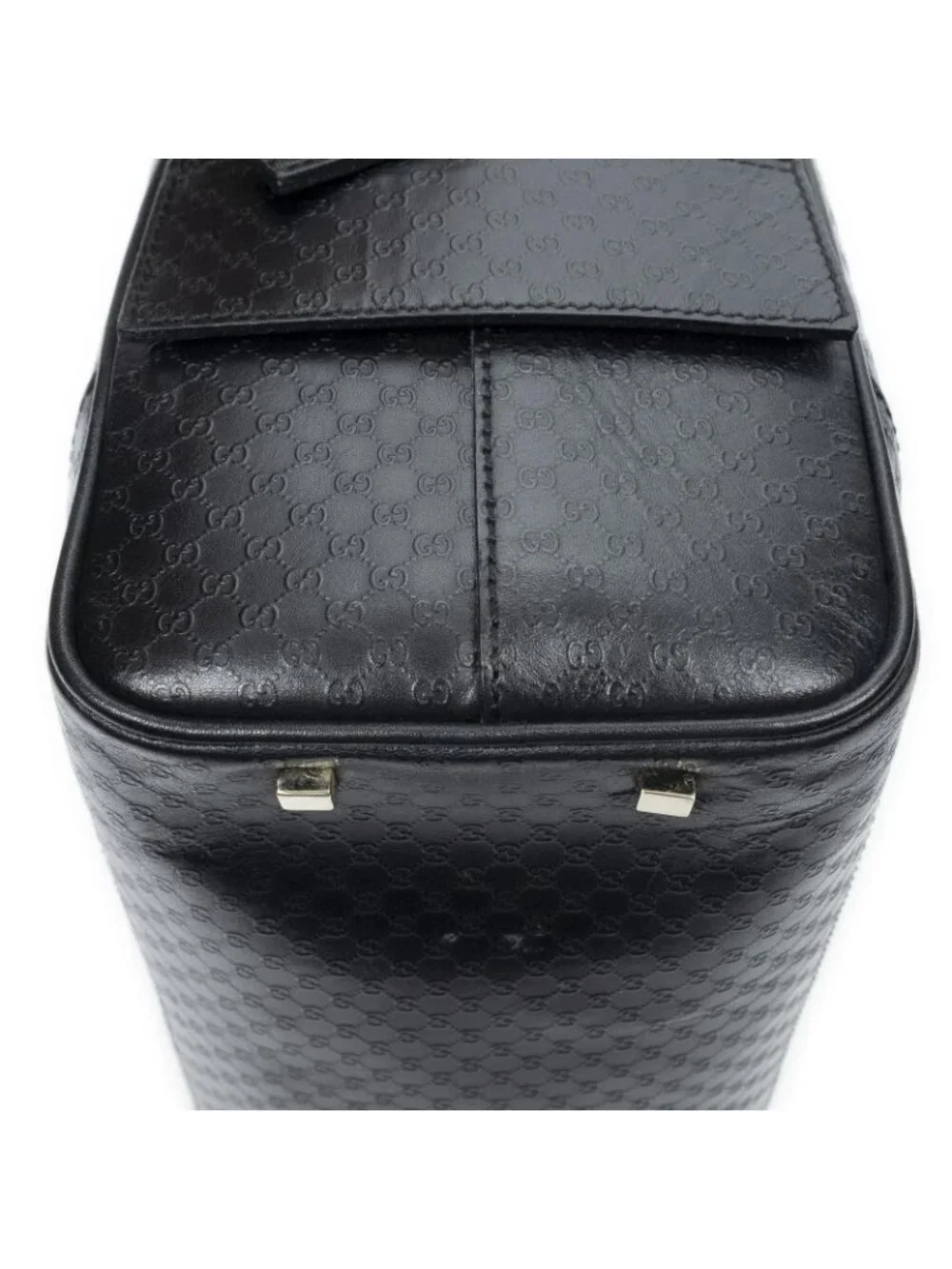 Gucci Bowling Shoulder Bag Black Micro Guccissima Leather - Picture 8 of 10